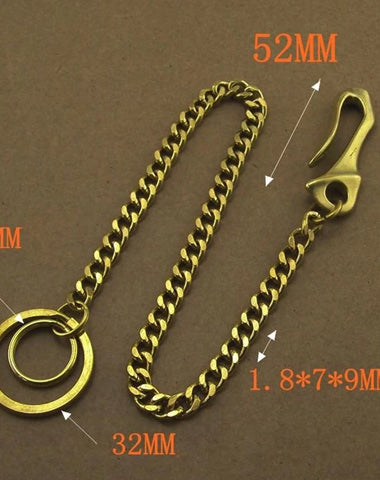 Solid Brass 15inch Wallet Chain Cool Punk Rock Biker Trucker Wallet Chain Trucker Wallet Chain for Men