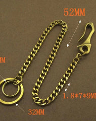 Solid Brass 15inch Wallet Chain Cool Punk Rock Biker Trucker Wallet Chain Trucker Wallet Chain for Men