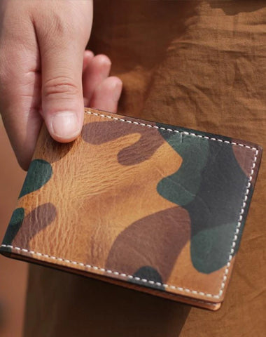 Camouflage Mens Leather Small Driving License Wallet Card Wallet Card Holder License Holder