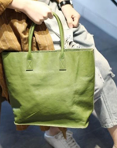 Green Womens Leather Shopper Tote Bag Purse Black Vintage Leather Tote Purse for Ladies