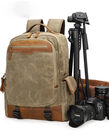 CANVAS WATERPROOF 15‘’ MENS LARGE NIKON CAMERA BACKPACK CANON CAMERA BAG DSLR CAMERA BAG FOR MEN