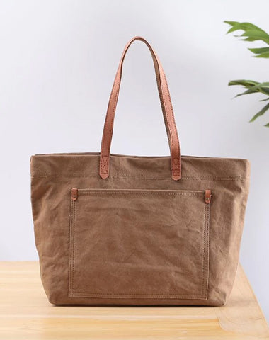 Khaki Canvas crossbody tote