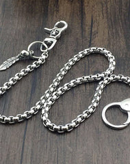 Solid Stainless Steel Long Skull Wallet Chain Cool Punk Rock Biker Trucker Wallet Chain Trucker Wallet Chain for Men