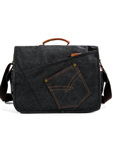 Cool Casual Canvas Mens 15.6'' Side Bag Shoulder Bag Large Messenger Bag For Men