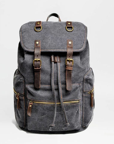 Cool Canvas Leather Womens Mens Large College Backpack 14'' Travel Backpack Comp MCCY01581082