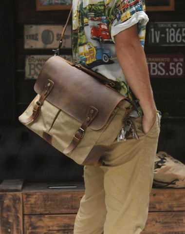 Waxed leather messenger bag online