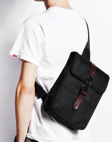 Nylon Cloth Casual Men's Sling Bag One Shoulder Backpack Chest Bag For Men