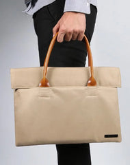 Fashion PVC Canvas Casual Black Men's Handbag Briefcase Business Laptop Handbag For Men