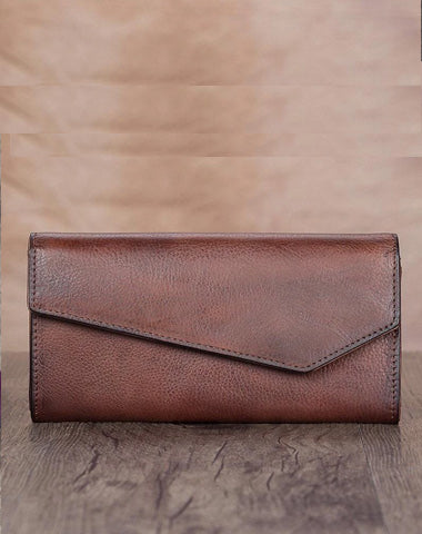 Genuine Leather Wallet Long Womens Wallet Leather Clutch Wallet