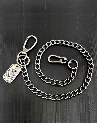 Cool Silver Tag Long Mens Pants Chain Military Tag Wallet Chain jeans chain jean chains For Men