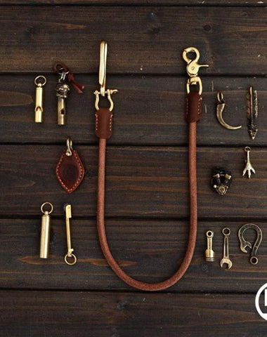 Handmade Vintage Leather Mens Wallet Chain Biker Wallet Chain Pants Chain For Men