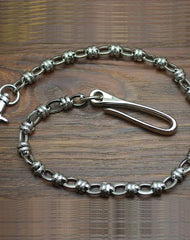 Cool Men's Handmade Stainless Steel Silver Biker Wallet Chain Pants Chain For Men