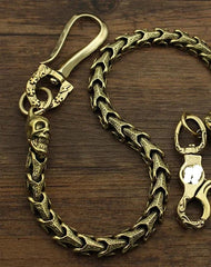 Badass Brass 18‘’ Copper Skull Chain Pants Chain Wallet Chain Motorcycle Wallet Chain for Men