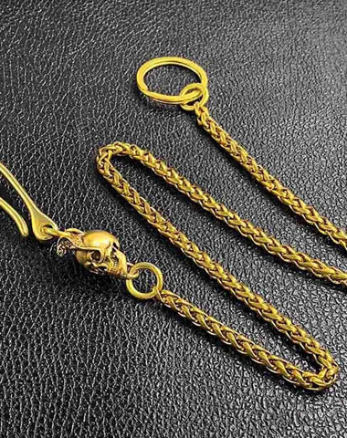 Cool Brass 18" Mens Lizard Skull Key Chain Pants Chain Wallet Chain Motorcycle Wallet Chain for Men