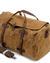 Casual Waxed Canvas Mens Large Travel Waterproof Weekender Bag Shoulder Duffle Bag for Men