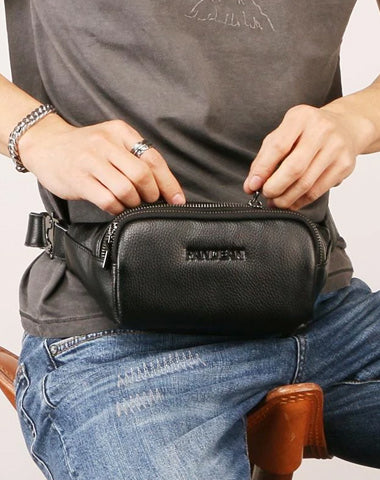 Leather Mens FANNY PACK MENS WAIST BAG HIP PACK BELT BAG FOR MEN