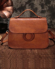 Brown Ladies Vintage Leather Shoulder Satchel Purse Handbags Green Structured Satchel Purse for Ladies