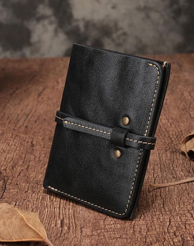 Slim Mens Black Leather Vertical Small billfold Wallet Bifold Brown Small Wallet for Men