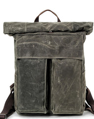 Cool Waxed Canvas Mens Waterproof 15.6'' Travel Backpack Hiking Backpack for Men