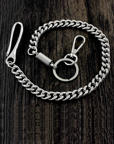 Cool Silver Stainless Steel Mens Wallet Chain Pants Chain Biker Wallet Chain For Men