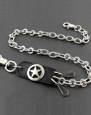 Solid Stainless Steel Star Wallet Chain Cool Punk Rock Biker Trucker Wallet Chain Trucker Wallet Chain for Men
