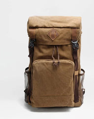 Cool Canvas Mens Retro Large 15‘’ Backpack Travel Backpack Hiking Backpack for Men
