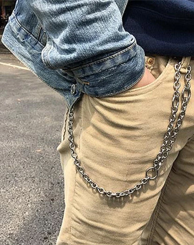 Silver Wallet Chain Solid Stainless Steel Wallet Chain Biker Wallet Chain Chains for Mens Wallets 