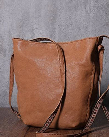 Brown Leather Womens SMall Shoulder Bucket Bag Black Barrel Shoulder Purse for Ladies