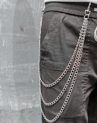 Badass Stainless Steel Mens Triple Layer Long Pants Chain Wallet Chain For Men
