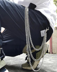 Badass Punk Mens Womens Long Three-Layer Hip Hop Pants Chain Wallet Chain For Men