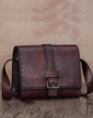 Small Vintage Womens Leather Satchel Shoulder Bag Brown Leather Women's Satchel Purse