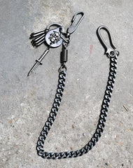chain for wallet​ Badass Mens Skull Trousers Chain Key Punk Pants Chain Skull Wallet Chain For Men 