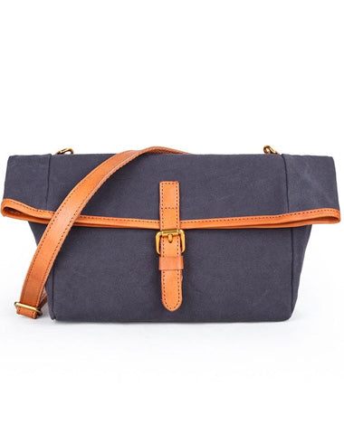 Canvas Leather Mens Womens Small Brown Messenger Bag Shoulder Bag Green Side Bag for Men