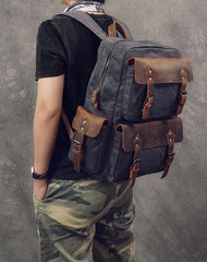 Waxed Canvas Leather Mens 15