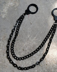 Cool Men's Black Handcuffs Double Long Wallet Chain Pants Chains Biker Wallet Chain For Men