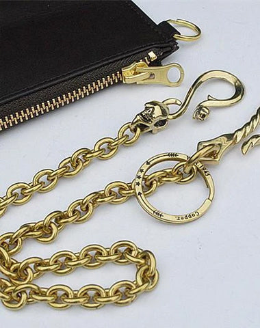 Solid Brass Cool Punk Rock Wallet Chain Biker Trucker Wallet Chain Trucker Wallet Chain for Men