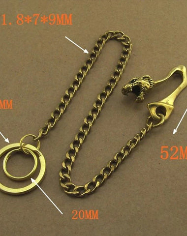 Solid Brass 15inch Wallet Chain Cool Punk Rock Biker Trucker Wallet Chain Trucker Wallet Chain for Men