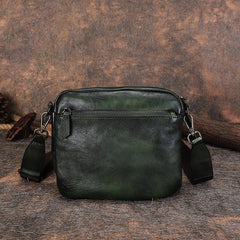 Vintage Black Gray Leather Womens Saddle Shoulder - Wallet Flat Lay