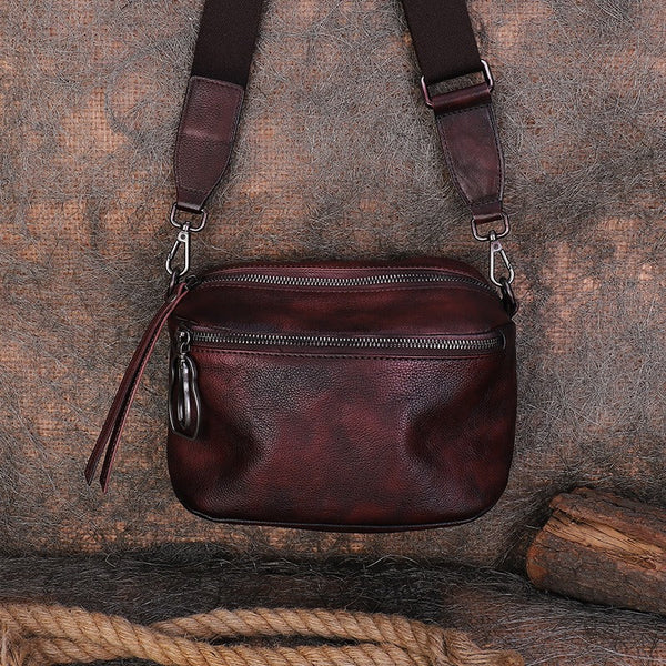 Vintage Brown Leather Womens Saddle Shoulder Bag - Interior View