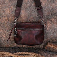 Vintage Brown Leather Womens Saddle Shoulder Bag Small Saddle Crossbody Purse for Ladies