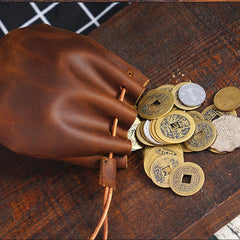 Black Women Mens Leather Coin Purse Coin Pouch Change Case Mini Leather Pouch For Men and Women