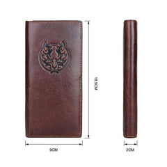 Simple Brown Leather Long Wallet for Men Bifold Long Wallet Brown Multi-Cards Wallet For Men