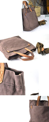 Simple Leather Canvas Womens Mens Small Tote Shoulder Bag Messenger Bag Canvas Handbag For Men Women