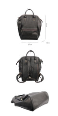 Cool Black Leather Mens Travel Backpack Work Handbag Briefcase Work Backpack For Men