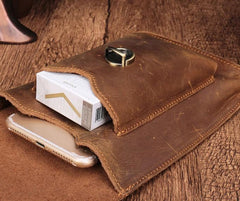 Brown Leather Small Belt Pouch Belt Bag Small Shoulder Bag Waist Bag For Men