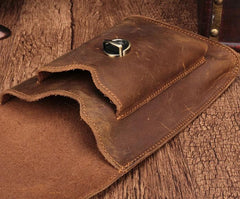 Brown Leather Small Belt Pouch Belt Bag Small Shoulder Bag Waist Bag For Men