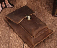 Brown Leather Small Belt Pouch Belt Bag Small Shoulder Bag Waist Bag For Men