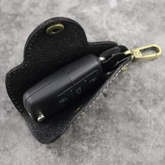 Cool Black Leather Men's Key Wallet Car Key Red Holder Key Holder For Men