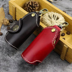 Cool Black Leather Men's Key Wallet Car Key Red Holder Key Holder For Men
