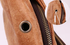 Cool Camel Leather Chest Bag Sling Bag Sling Crossbody Bags For Men
